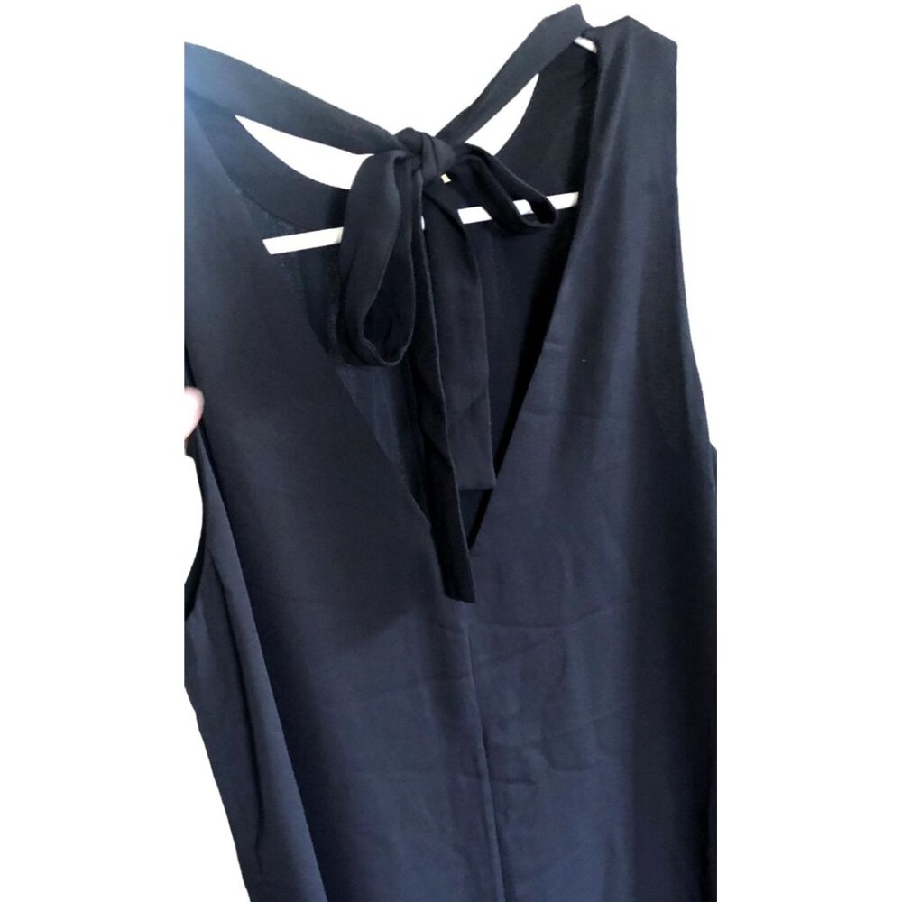 Swing Dress Black Shift LBD Lined H&M Chic Audrey Class Elegant Feminine Women 6 - Picture 3 of 9